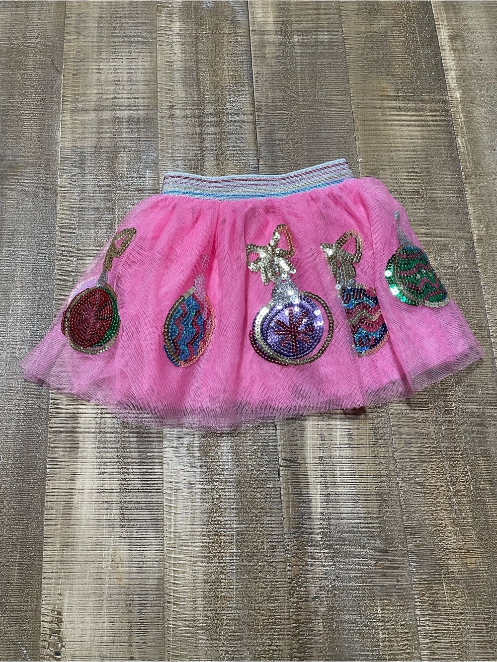 Mudpie toddler Pink Sequin Ornament Tutu NWT